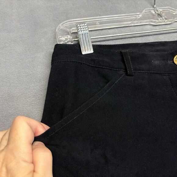 St John Sport By Marie Gray Pants Size 8 Black Straight Suede Feel Quiet Luxury - Picture 3 of 9